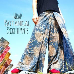 ARTS&SCIENCE エスニックパンツロング エスニック ラップパンツ ボタニカル柄 6color 和柄 大人 美シルエット