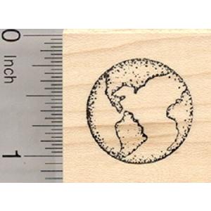 【送料無料】Planet Earth Rubber Stamp, World, Globe, Sma...