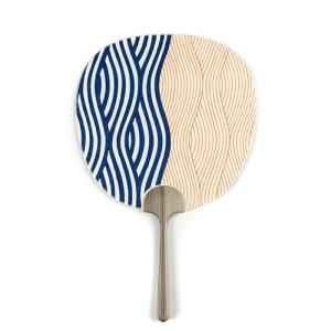 うちわ 阿以波 あいば 京うちわ 団扇 木版うちわ （箱入り） 竪縞波形二色 国産 日本産 職人 京都 伝統美術 工芸品