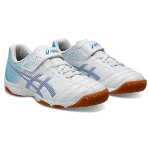 【asics アシックス】JUNIOLE 6 IN WHITE/AQUARIUM 1104A044 106 サッカー用 ジュニア用 ベルクロ インドア 室内 レアルスポーツ｜レアルスポーツYahoo!店