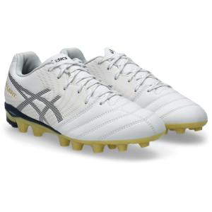 asics アシックス DS LIGHT JR GS WHITE/MIDNIGHT 1104A054 104 ジュニア サッカー用 スパイク DSライト 土 人工芝 ワイド 幅広