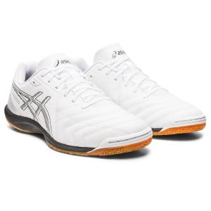 【asics アシックス】CALCETTO WD 9 WHITE/BLACK 1113A037 100 カルチェット サッカー用 フットサル インドア 体育館 室内 レアルスポーツ｜realsports