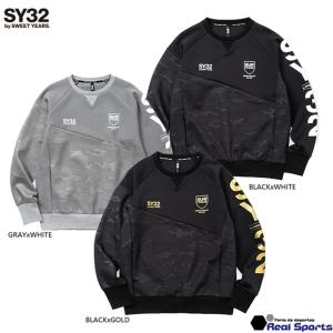 【SY32 by SWEET YEARS】23FW DOUBLE KNIT EMBOSS CAMO SHIELD P/O CREW 13525 スウェットプルオーバー レアルスポーツ｜realsports