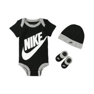 NIKE ナイキ FUTIRA LOGO ベビー3点セット 0-6M 6-12M LN0073-023 MN0073-023 ブラック 黒 新生児 出産祝い ベビー服 赤ちゃん ベビーサイズ ベビー用品