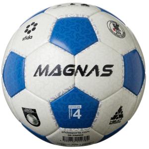 【sfida スフィーダ】サッカーボール4号 MAGNAS JR（土用）ホワイトXブルー SB-24MN05 JFA検定球 小学生用 レアルスポーツ