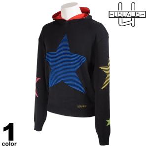 ☆美品☆ウザリス　Sサイズ パーカー　星柄 USUALIS（ウザリス） セール 50%OFF USUALIS 長袖 パーカー メンズ