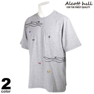 セール 30%OFF ALCOTT HILL アルコットヒル 半袖 カットソー メンズ 春夏 クルーネック プリント ロゴ 11-2504-10｜realtree