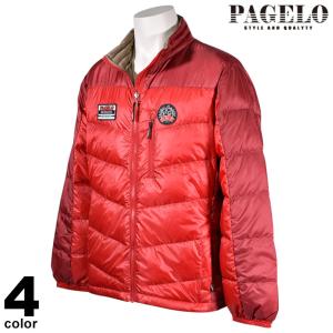 PAGELO パジェロ ダウンジャケット メンズ 2021秋冬 ライトダウン ダウン60g ワッペン ジップアップ 15-3102-27