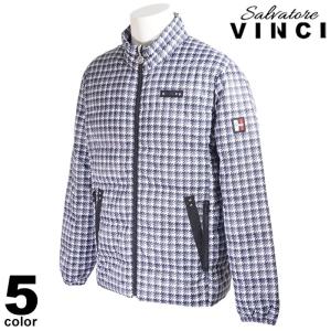 VINCI ヴィンチ ライトダウン メンズ 秋冬 ダウン 千鳥柄 軽量 ロゴ 15-3110-29｜realtree