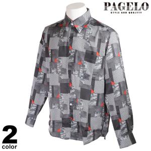 PAGELO パジェロ 長袖 カジュアルシャツ メンズ 2022秋冬 迷彩 パッチ
