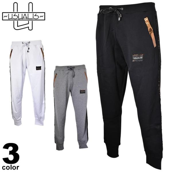 セール 60%OFF ウザリス USUALIS スウェットパンツ メンズ 秋冬 スワロフスキー サイ...