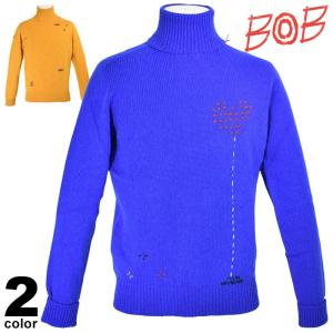 BOB セール 30%OFF BOB ボブ 長袖 ニット メンズ 秋冬 モックネック