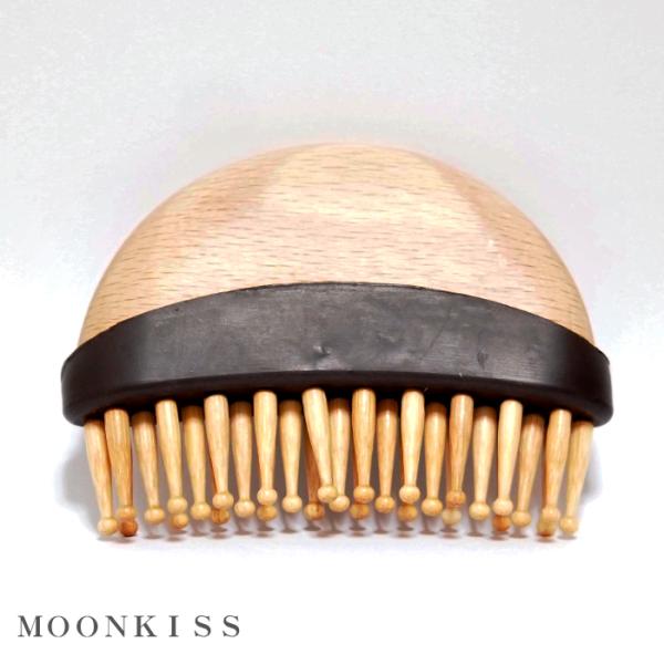 ＱＺ竹ピンブラシ　ＭＯＯＮＫＩＳＳ※頭皮マッサージや育毛・養毛のツボ押しにも