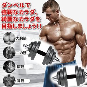 TOP FILM ダンベル 鉄アレイ アジャスタブル 20kg ダンベル セット コネクション・チューブ 延長用シャフト バーベルとなる ホ
