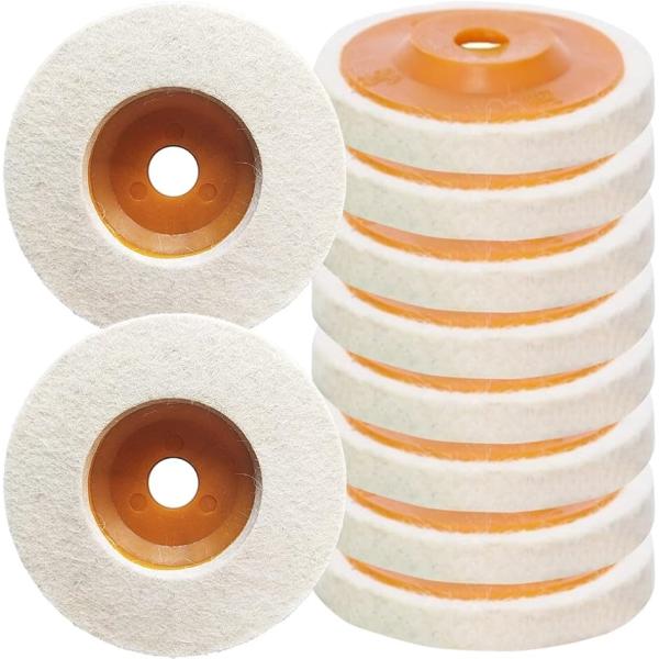 グラインダー ディスクサンダー バフ 10枚 20枚 取替用 羊毛フェルト 直径10cm