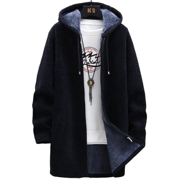 アスペルシオ フードつき ジップアップ ロングコート ビター系 お洒落 裏起毛 アウター メンズ 長...