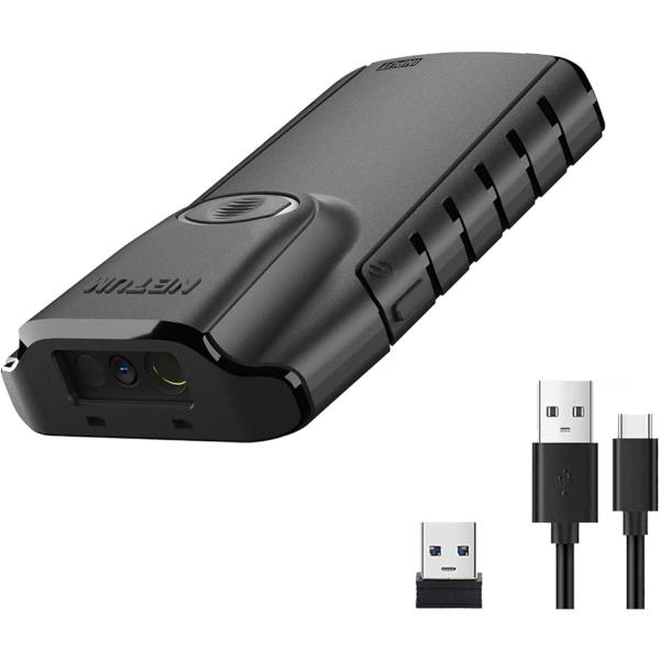 Bluetooth 2Dバーコードスキャナー 3-in-1小型ポータブル QR バーコードリーダー ...