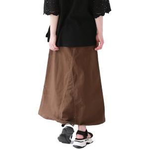 スリーピングシープ動きやすさ 履きやすさを重視 ストレッチ コットン ロング チノ スカート ウエス...