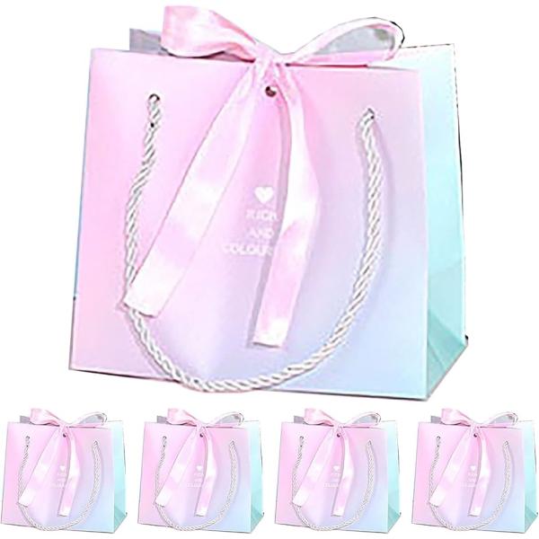 morytrade ギフトバッグ ラッピング クラフト 紙袋 手提げ リボン プレゼント包装(ピンク...