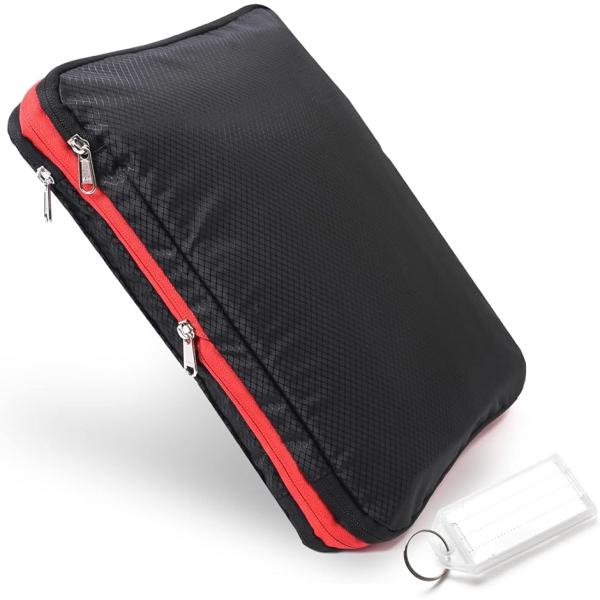 旅行用圧縮袋 圧縮バック 旅行用ポーチ 衣類 トラベルポーチM ネームプレート(35x25x4cm)