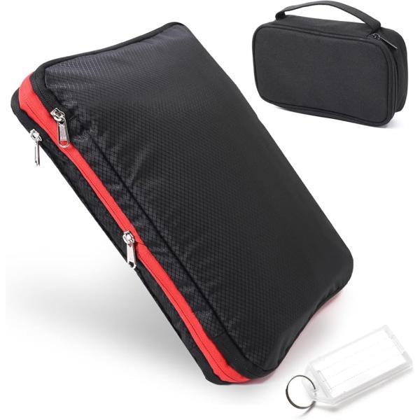 旅行用圧縮袋 圧縮バック ガジェットポーチ 旅行用ポーチ 衣類 トラベルポーチM ネームプレート セ...