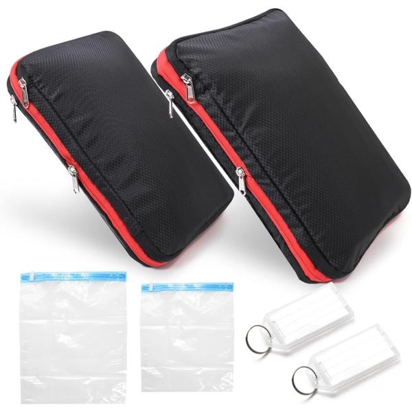 旅行用圧縮袋 圧縮バック 衣類 旅行用ポーチ トラベルポーチS＆M ネームプレート 圧縮袋セット