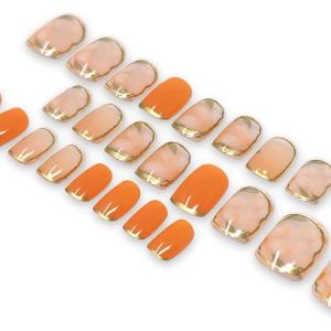 ネイルチップ ショート つけ爪 華やか 可憐 女性 (Caramel椿)