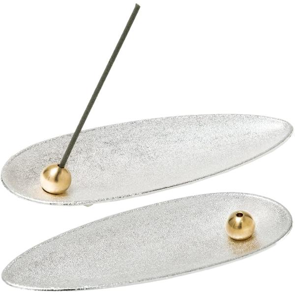 お香立て 線香 香炉 おしゃれ 北欧 インセンスホルダー インテリア 2個セット シルバーxシルバー...