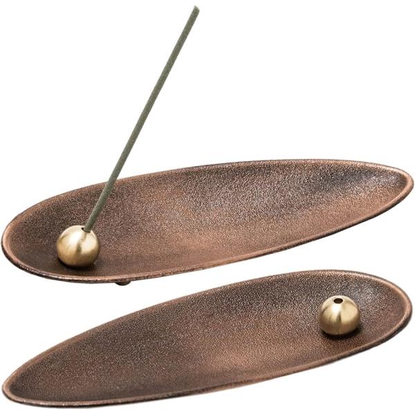 お香立て 線香 香炉 おしゃれ 北欧 インセンスホルダー インテリア 2個セット ブロンズxブロンズ...