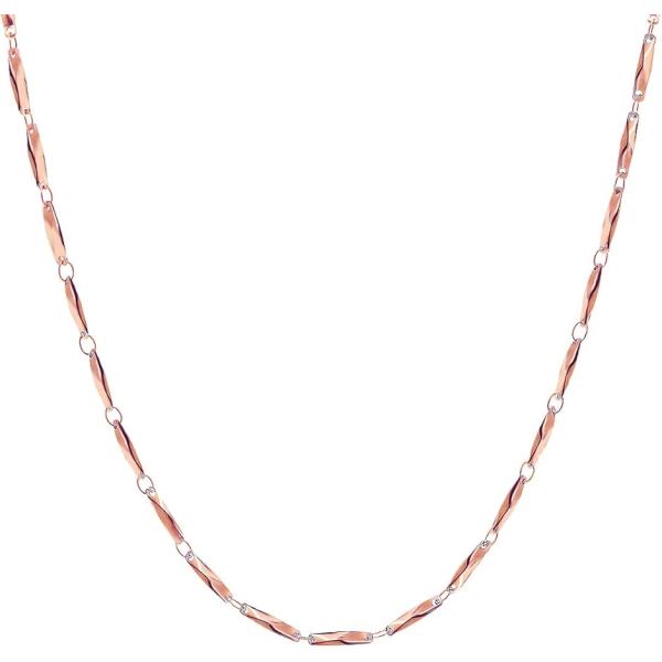 磁気ネックレス レディース おしゃれ 幅2mm 全長45cm サージカルステンレス チェーン ピンク...