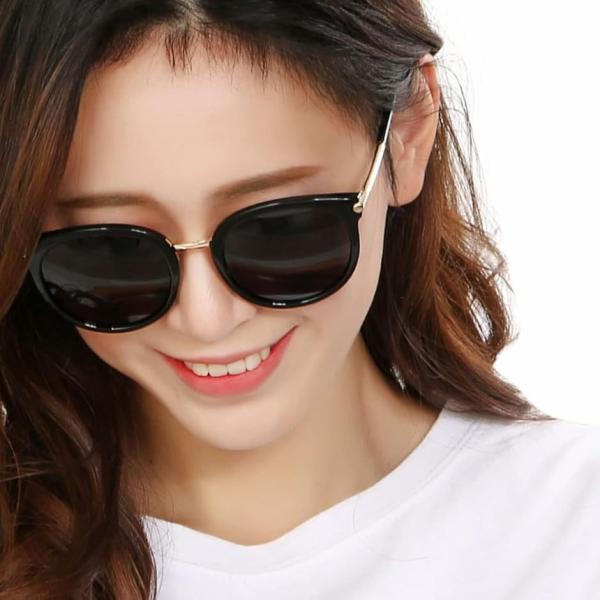 サングラス レディース 偏光 レンズ フォックス UV400 MDM(ブラック)