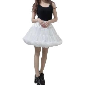 パニエ チュチュスカート 3層チュールソフトチュール生地採用でチクチクしない ふわふわ 白 黒(1. ホワイト, Free Size)