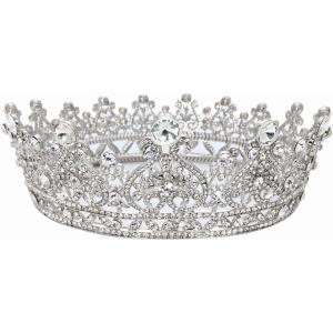 王冠 クラウン ティアラ 髪飾り 結婚式 花嫁(シルバー,  フリー)｜REAPRI