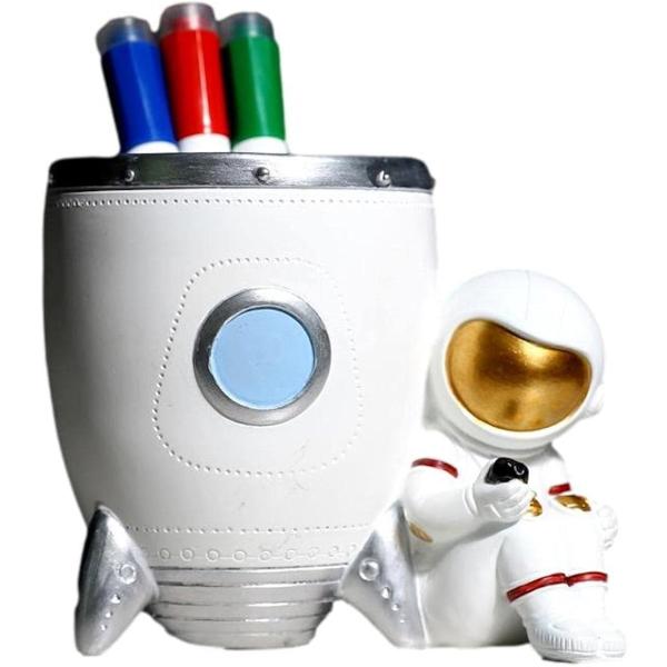 ペンスタンド 宇宙飛行士 おしゃれ かっこいい 立て デスク 卓上 収納 文房具 鉛筆 筆記用具 男...