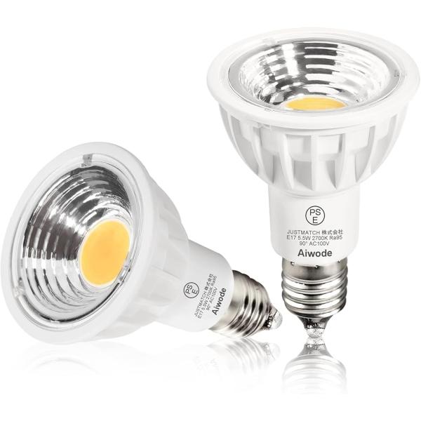 LED電球 5.5W E17口金直径17mm 95Ra演色性LED 電球色2700K(電球色2700...