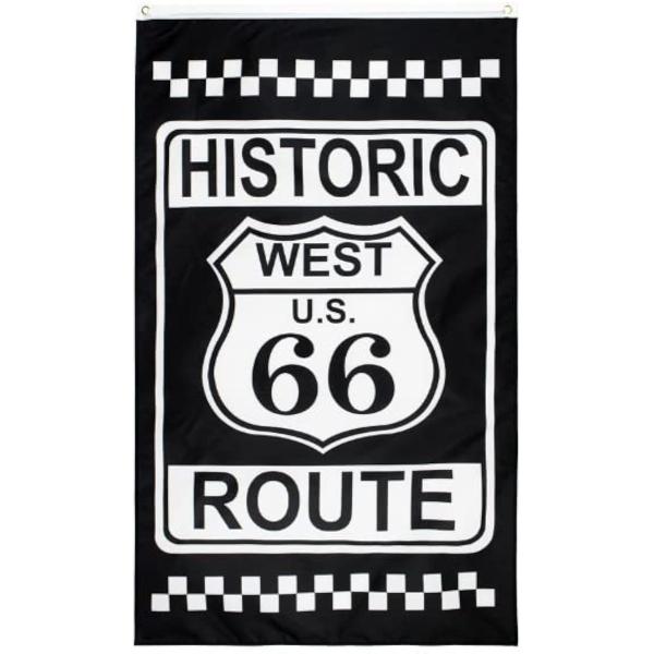 ルート66 フラッグ タペストリー ポスター 大きめ 旗 特大 アメリカ USA ガレージ雑貨 大判...
