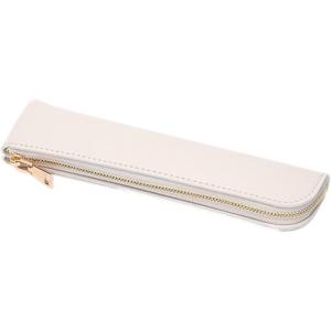 ペンケース スリム 筆箱 シンプル ペンポーチ ふでばこ ミニ 無地(ホワイト)