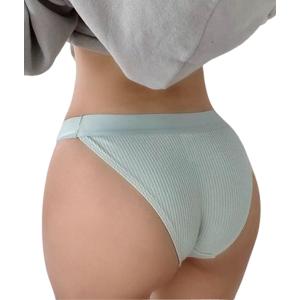 ミラクルート 柔らかコットン 綿 ５色セット 横紐 ショーツ ハイレグ セクシー 縦リブ 気持ちいい ヨガ 下着 レディース(M)