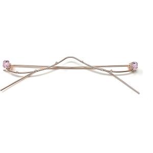 レンズなし アンダーリム ファッション 伊達メガネ 下フレーム フリーサイズ Pink/Pink(ピ...