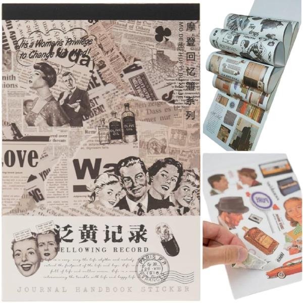 NSHACK フレークシール 約350種 コラージュ素材 手帳ステッカー(JOURNAL,  140...