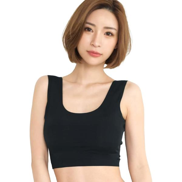 レディース ブラジャー 女性 下着 ノンワイヤー(ブラ ブラック,  XL)