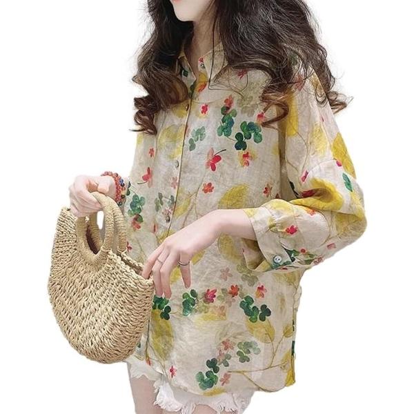 ニブンノイチプラス チュニック シャツ ブラウス 花柄 プルオーバー 可愛い お洒落 レディース(シ...