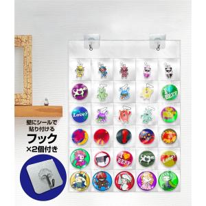ウォールポケット 特大ポケット 様々なグッズに対応 缶バッジ ラバーストラップ アクリルキーホルダー 収納 透明 (クリア)