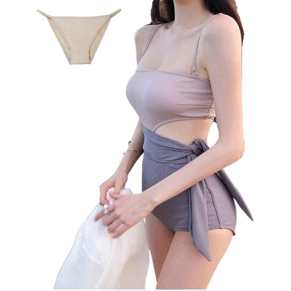 水着 レディース ワンピース セクシー 可愛い ハイウエスト 上下セット インナー付き MDM (パ...