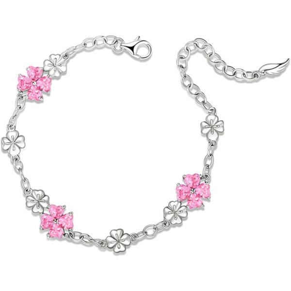 シルバー925 女性に人気 ブレスレットハート 四つ葉のクローバー ユニーク デザイン MDM (1...