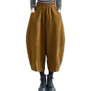 ニブンノイチプラス パンツ バルーン 切り替え サルエル ウエスト ゴム ポケット 付き レディース...