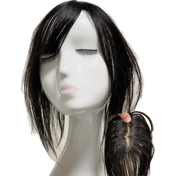 部分ウィッグ 人毛100% ヘアピース トップピース トップカバー 自然 MDM(デザイナーズミディ...