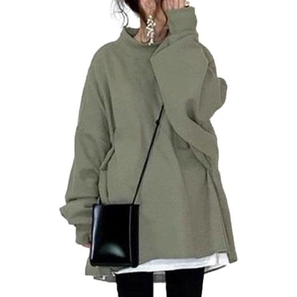 ニブンノイチプラス ハイネック シンプル ロング 重ね着風 レディース フリーサイズ(カーキ,  F...