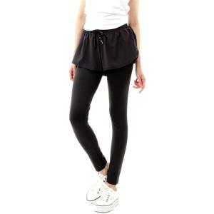 ネッカー レギンス ショートパンツ 一体型 ヨガパンツ スパッツ タイツ(ブラック,  S)