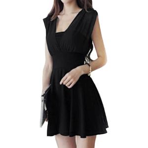 クローブキューブ レディース ワンピース 黒 ミニ セクシー ベアトップ シフォン リボン ドレス ...